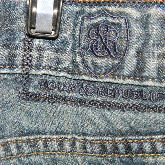 ROCK & REPUBLIC Mens Verve Distressed Jeans 38x32 (N-42) - Picture 4 of 5